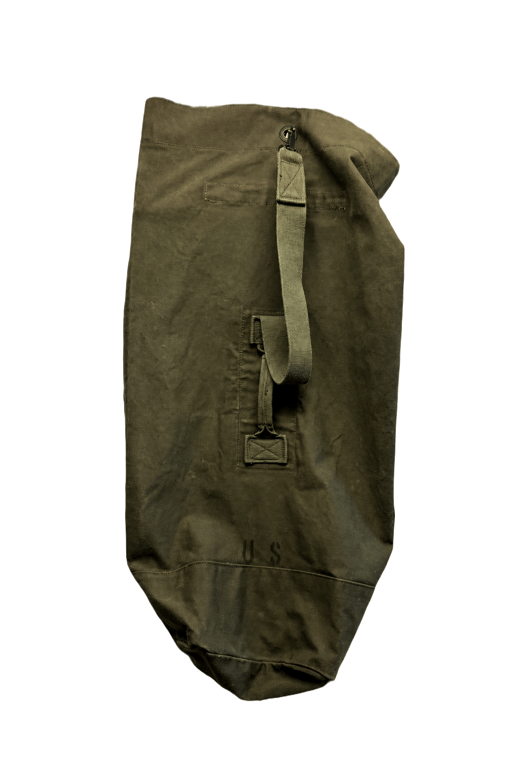 1940s Olive Green Canvas Duffle Bag - Front View