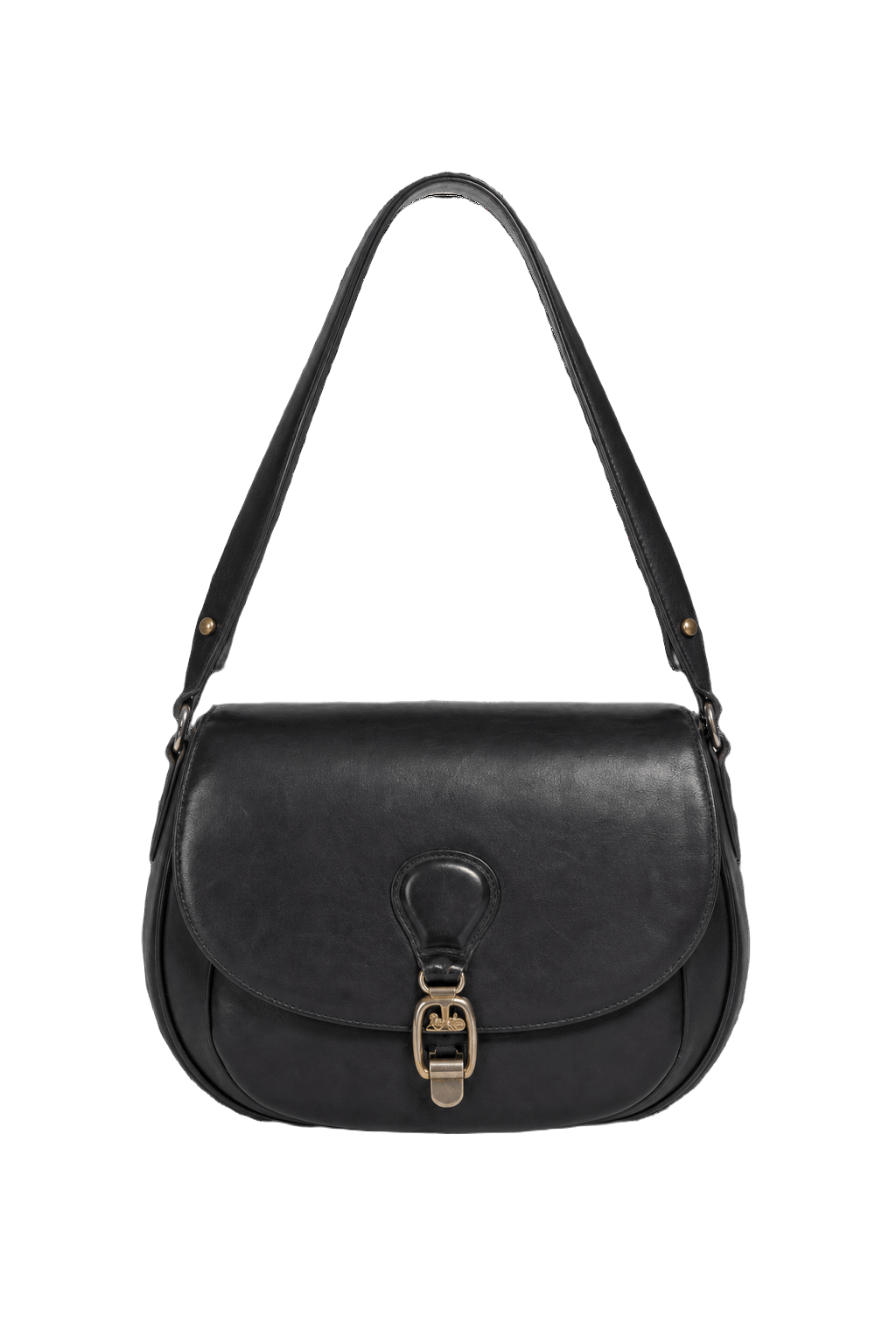 1990s Black Leather Bag - Front View