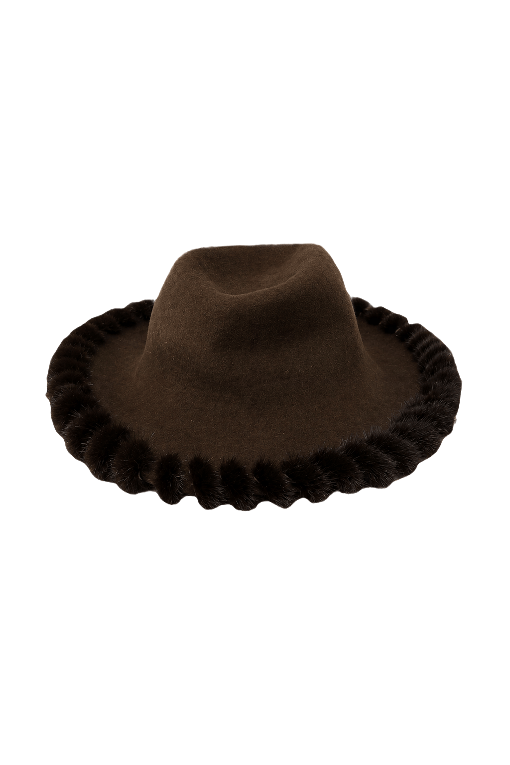 1950s Brown Felt Hat - Front View