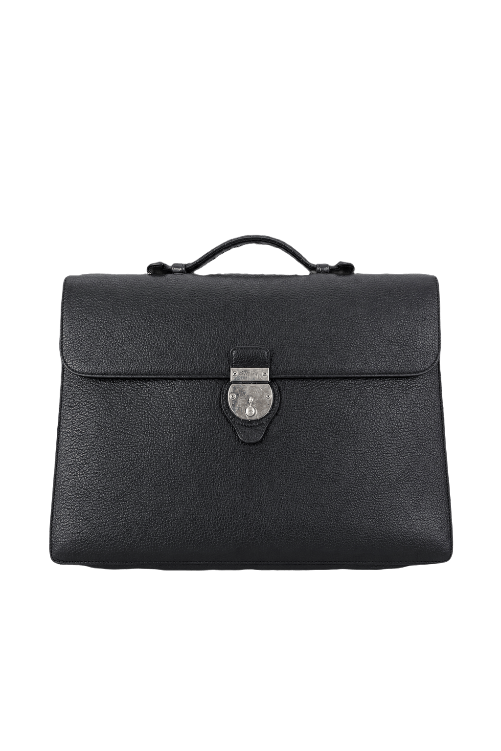 1980s Black Leather Bag - Front View