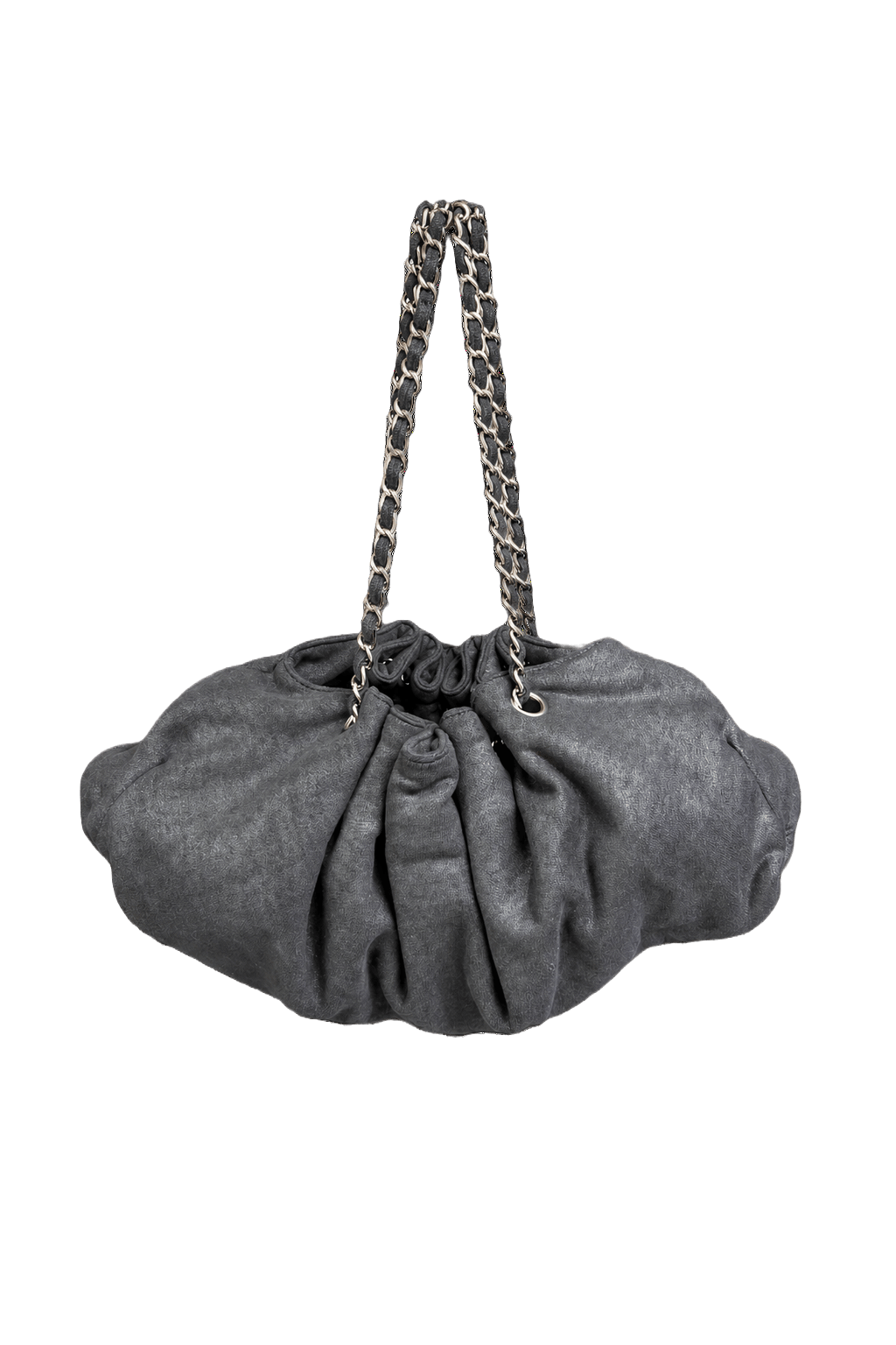 1990s Charcoal Grey Synthetic Bag - Front View