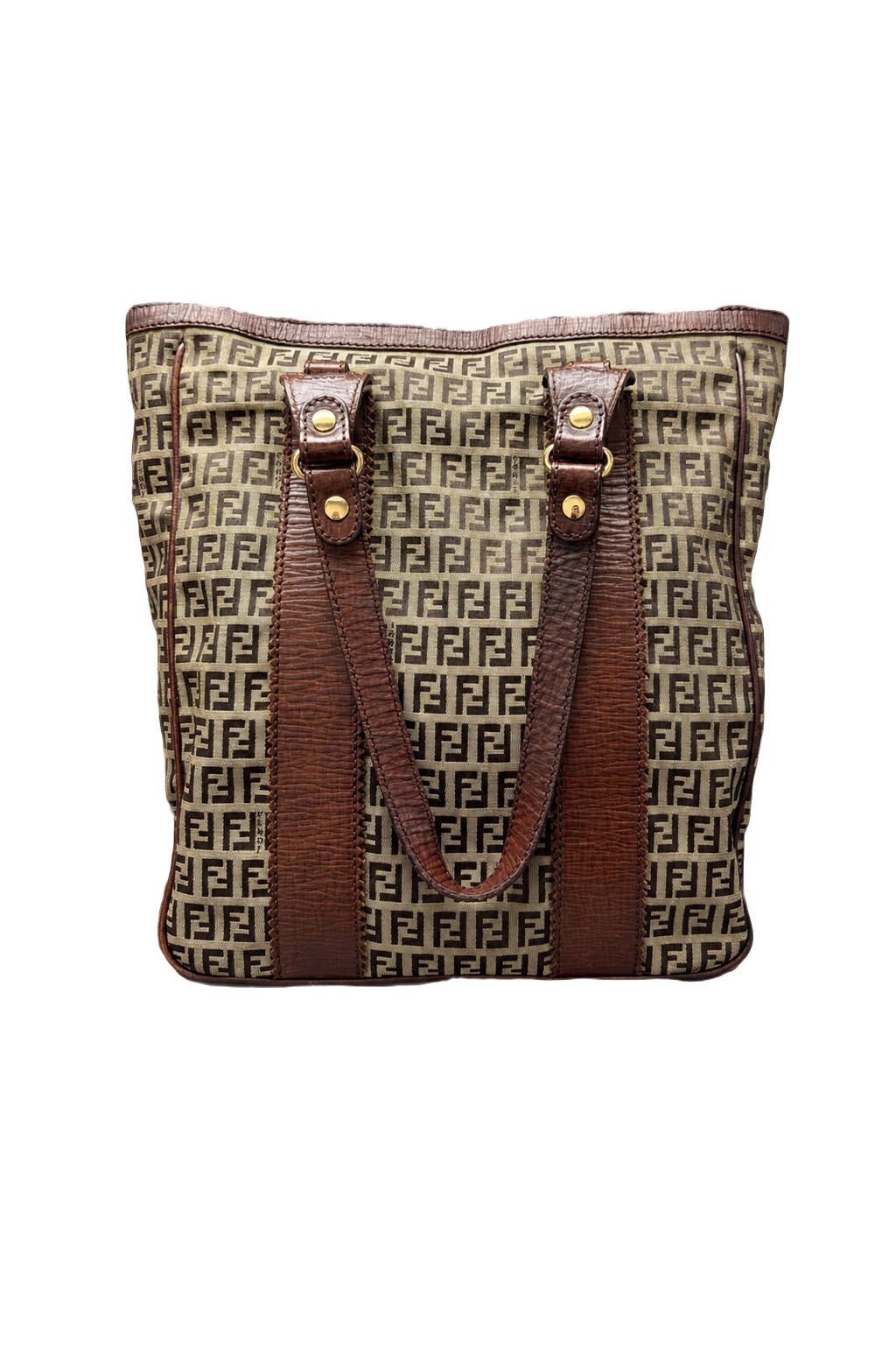 1980s Brown Canvas Bag - Front View