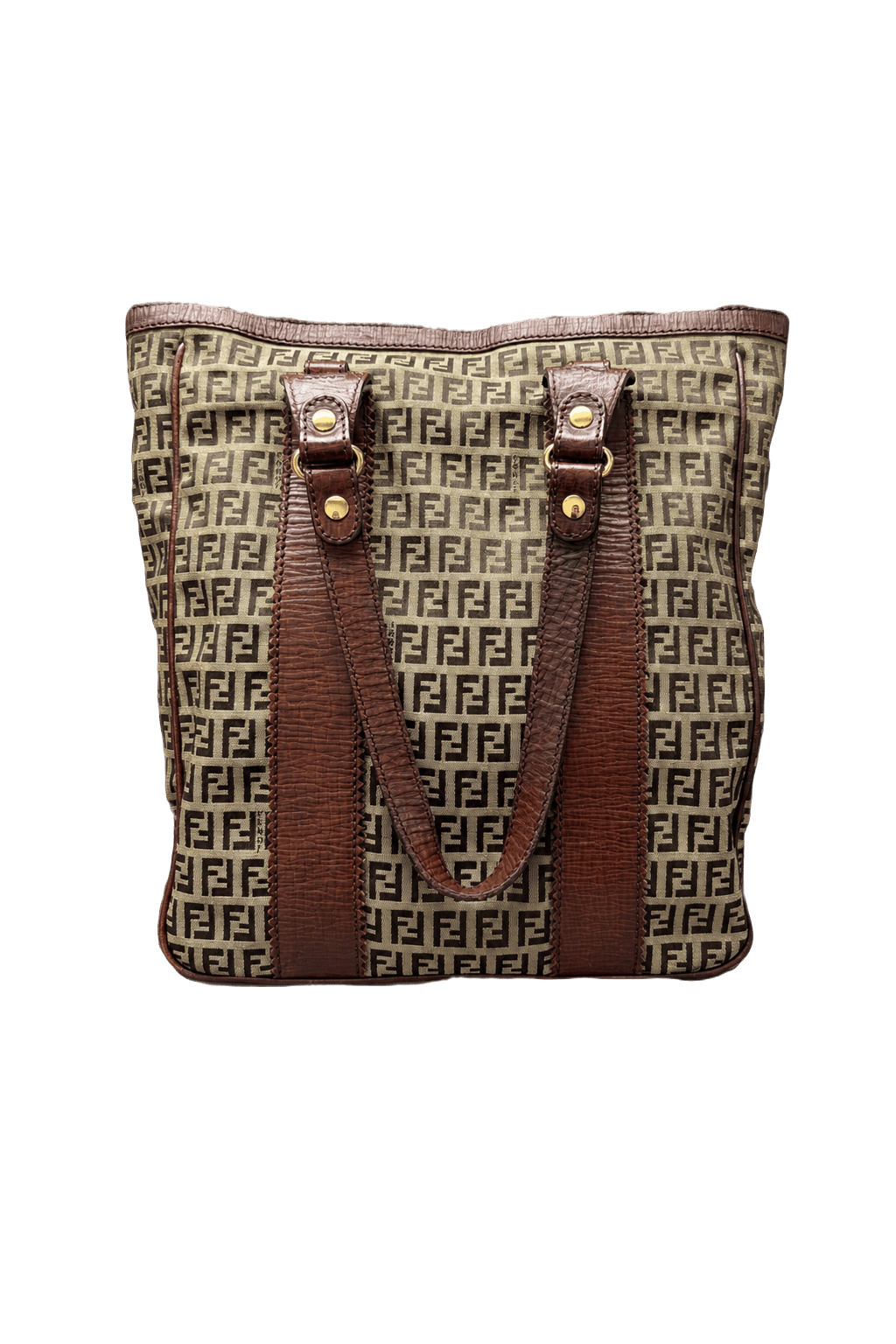 1980s Brown Canvas Bag - Front View