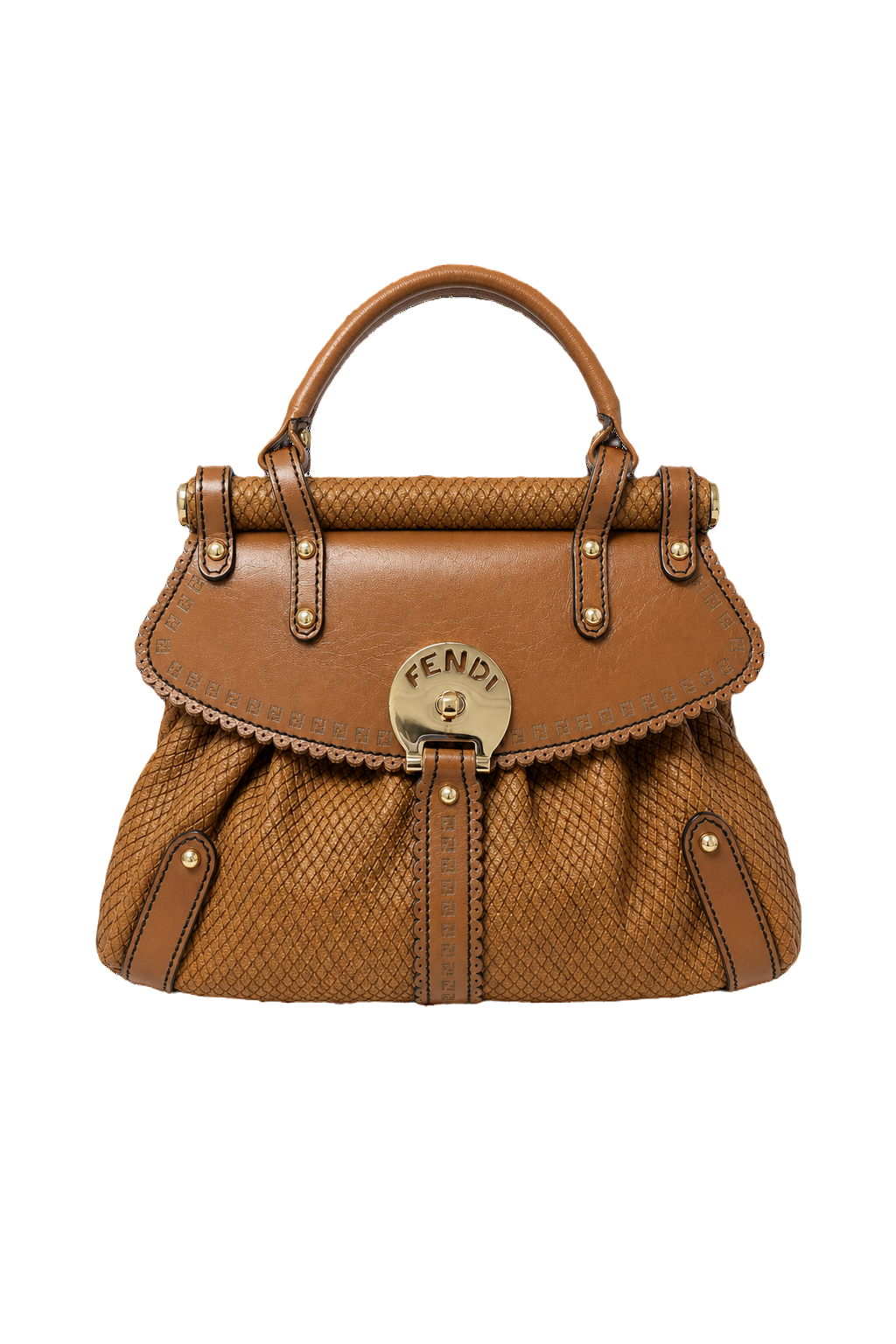 1980s Brown Leather Bag - Front View
