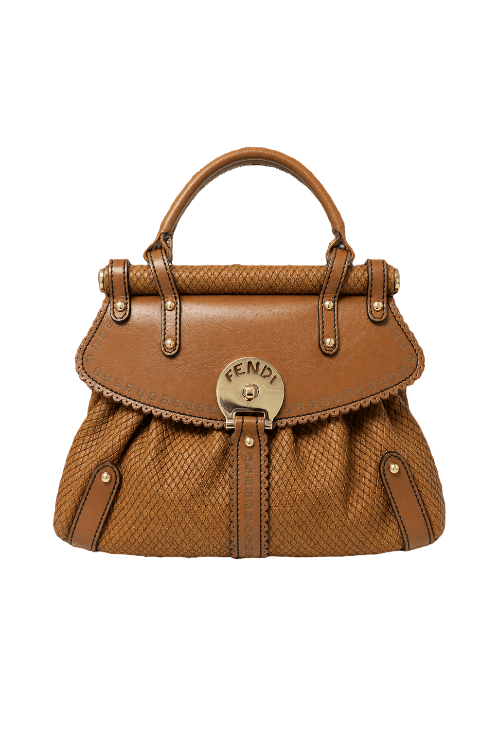 1980s Brown Leather Bag - Front View