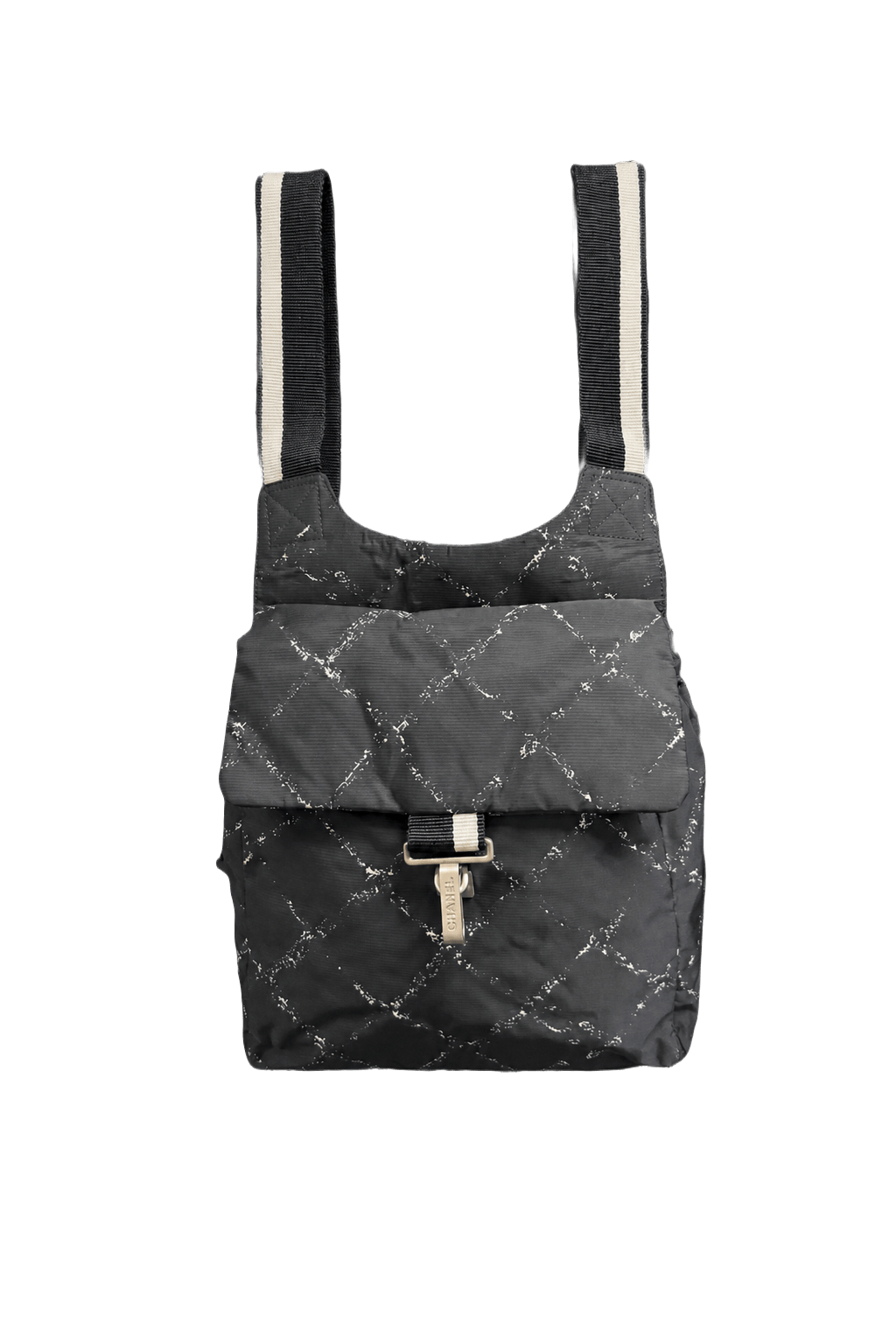 2000s Black Nylon Backpack - Front View