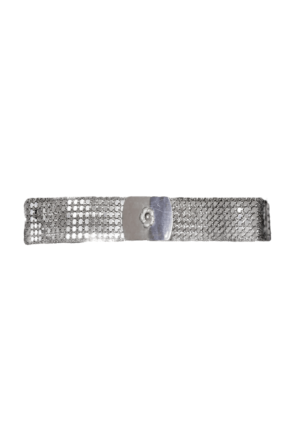 1970s Silver Metal Belt - Front View