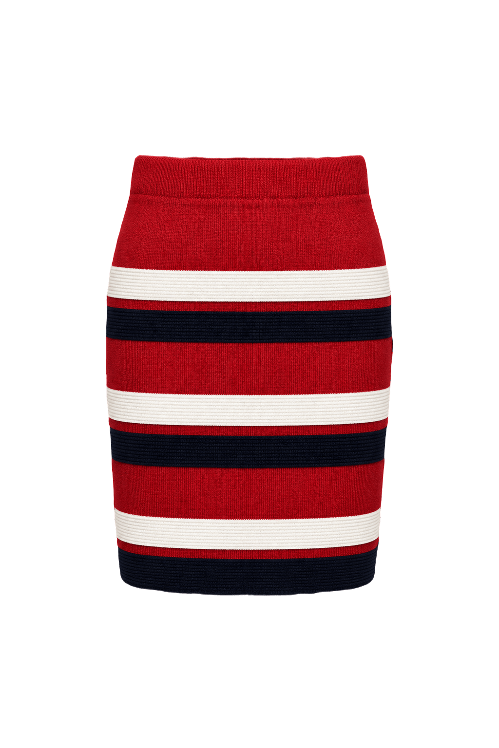 1990s Red Cotton Blend Skirt - Front View