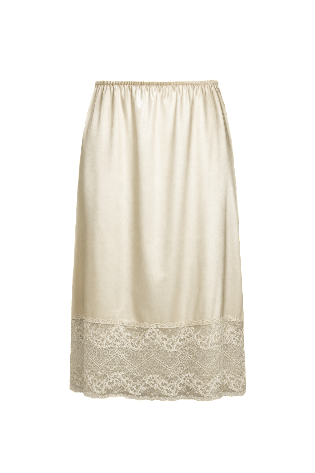 1960s Cream Nylon Skirt - Front View