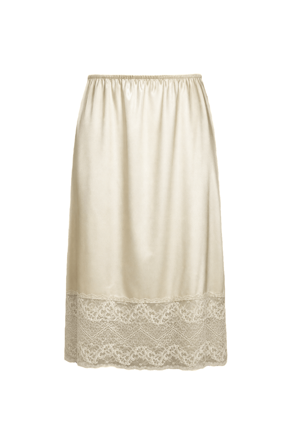 1960s Cream Nylon Skirt - Front View