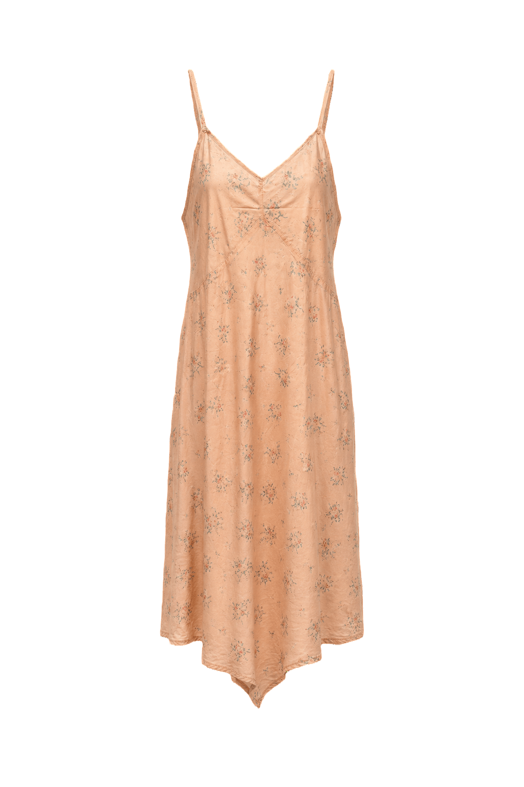 1950s Peach Silk Slip Dress - Front View