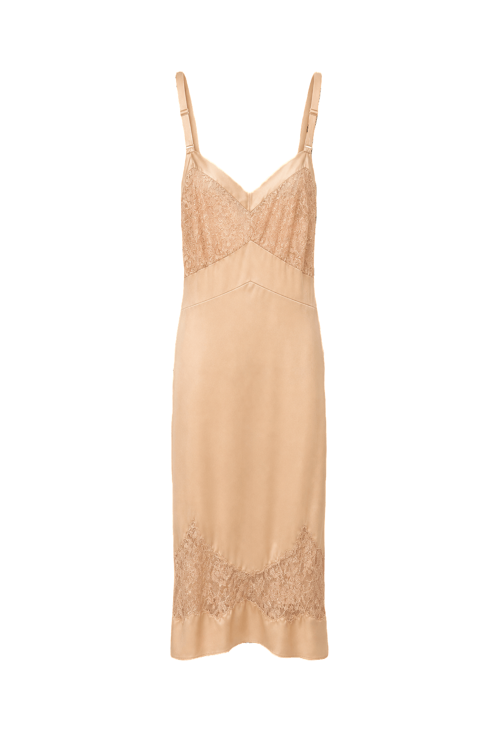 1950s Cream Silk Slip Dress - Front View