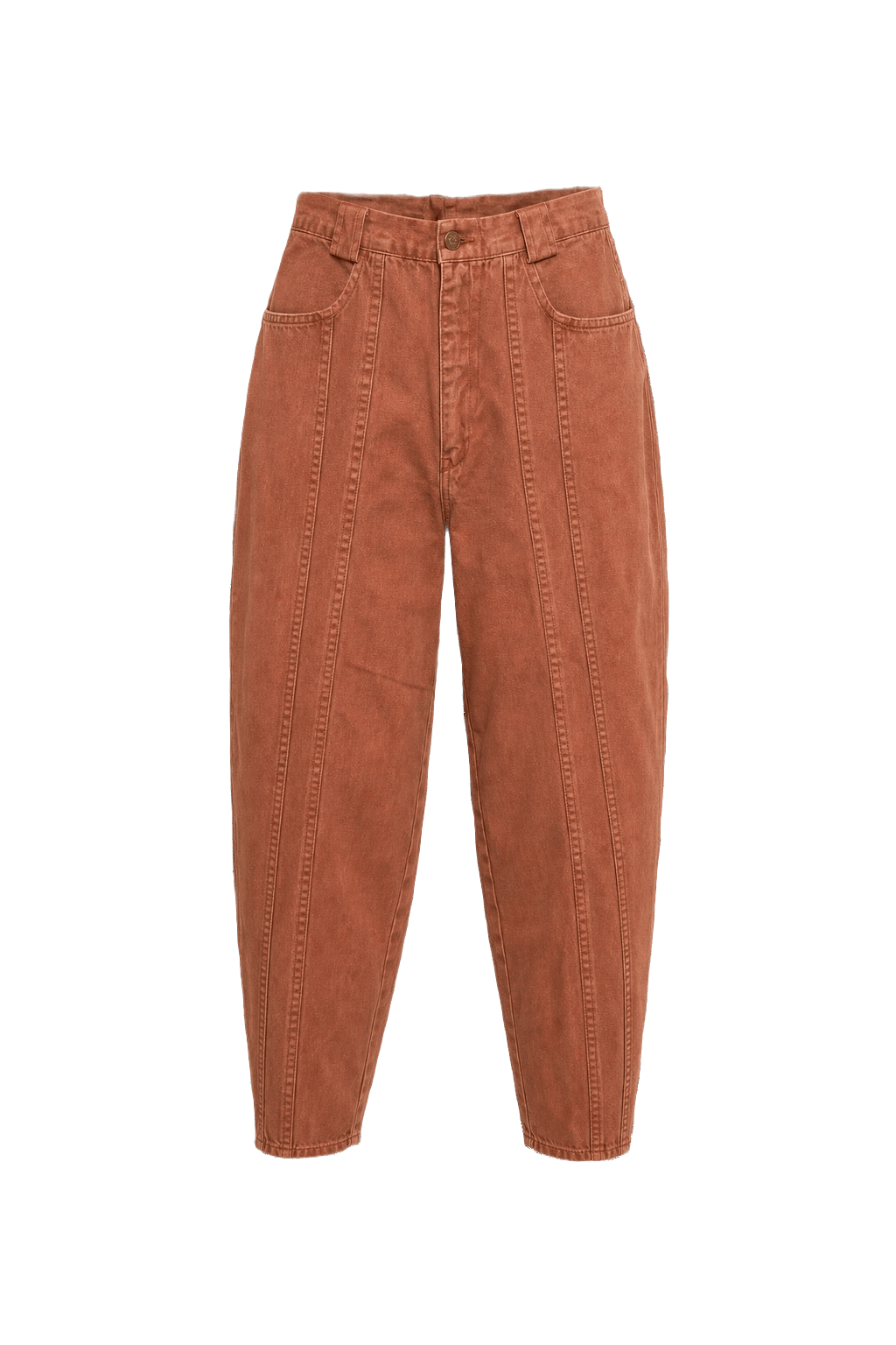 1980s Rust Orange Cotton Blend Pants - Front View