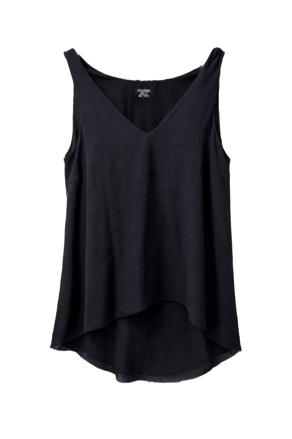 1990s Black Cotton Tank Top - Front View