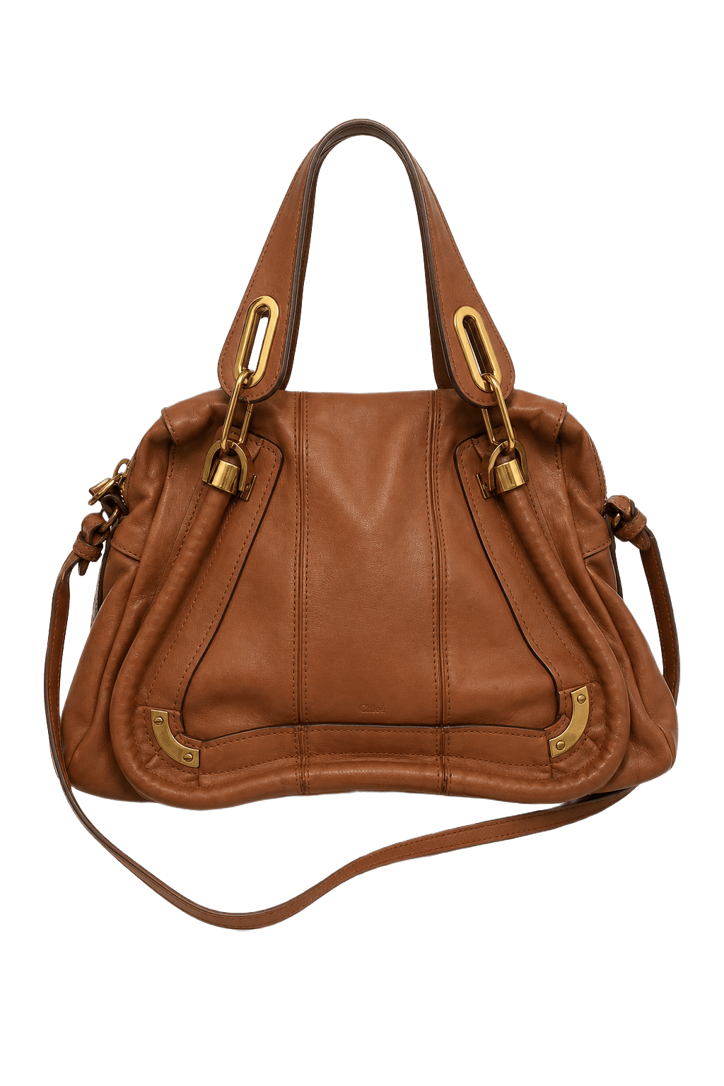 1980s Brown Leather Bag - Front View