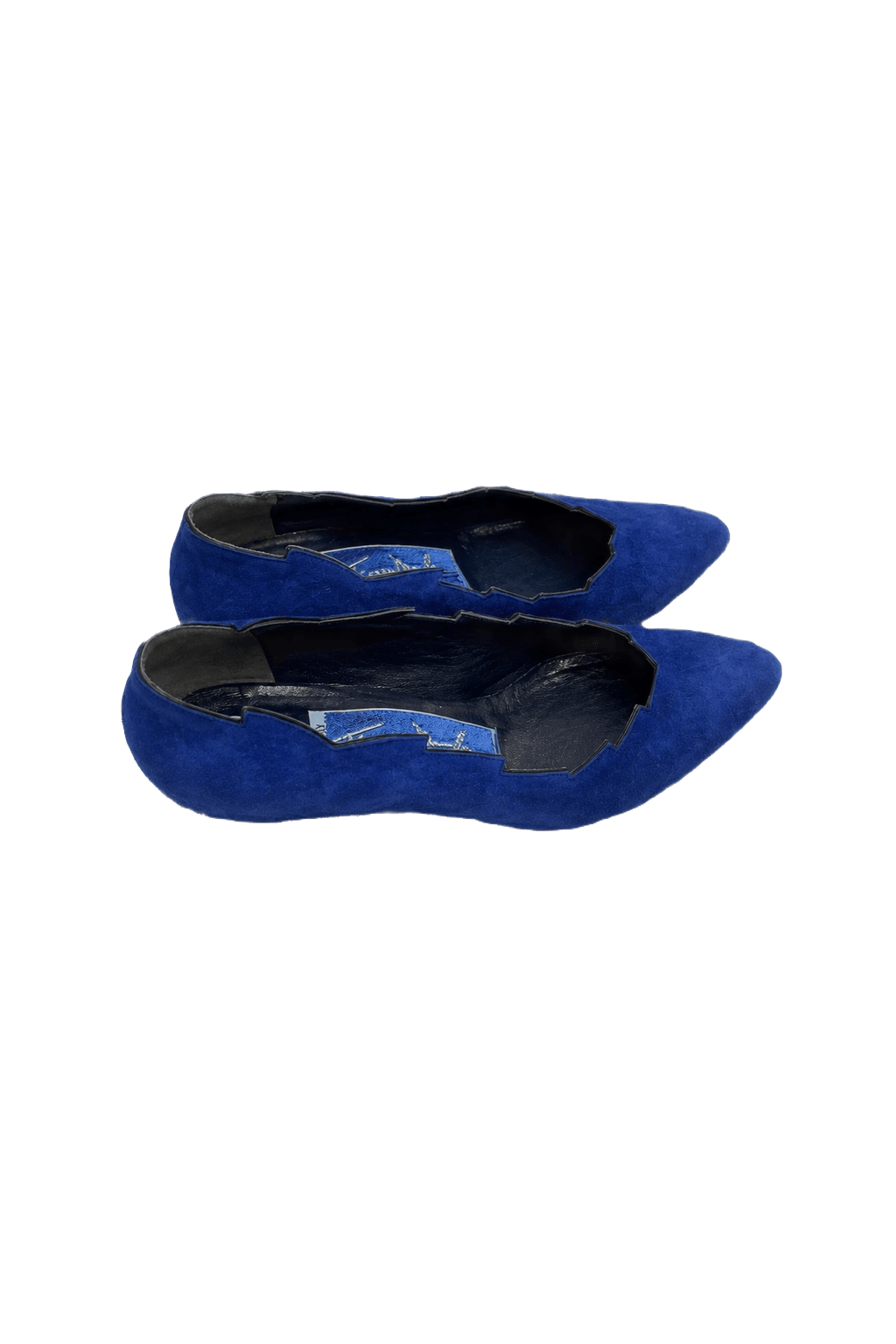 1980s Electric Blue Suede Shoes - Front View