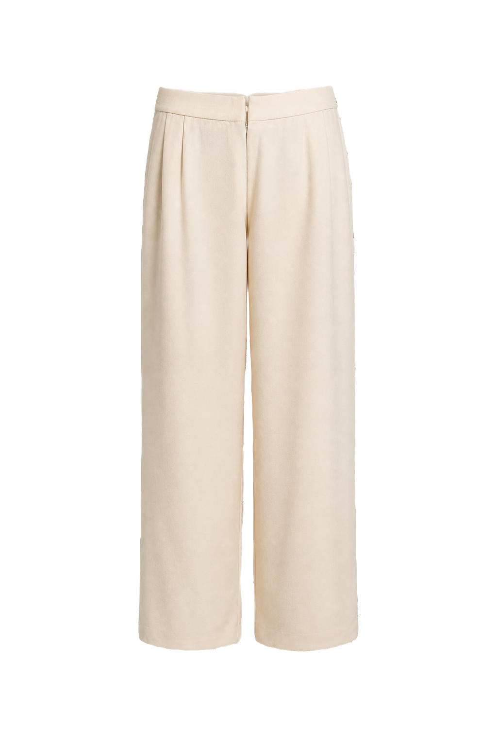 1980s Cream Cotton Blend Pants - Front View