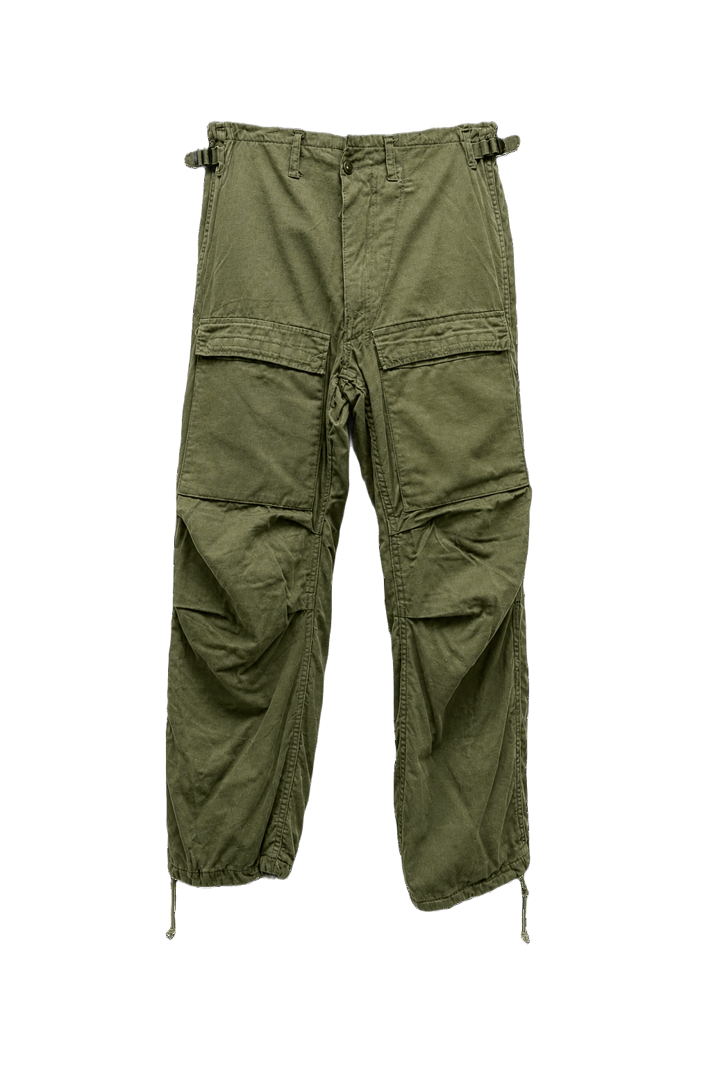 1970s Olive Green Cotton Trousers - Front View