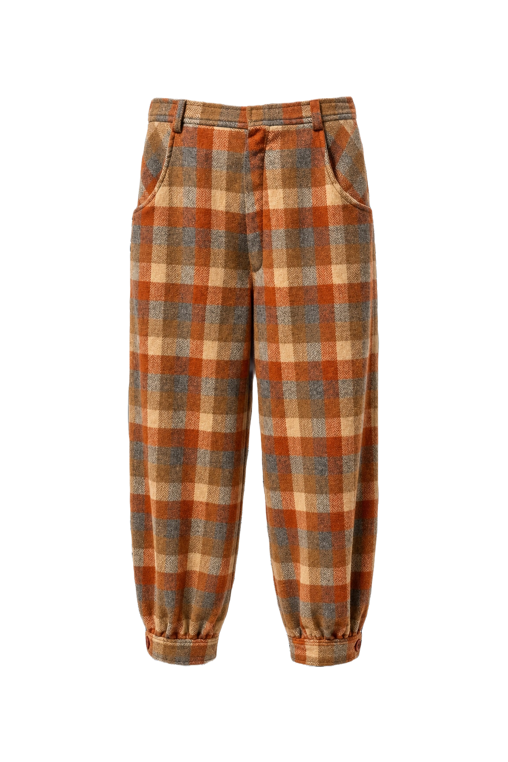 1960s Orange Wool Blend Pants - Front View