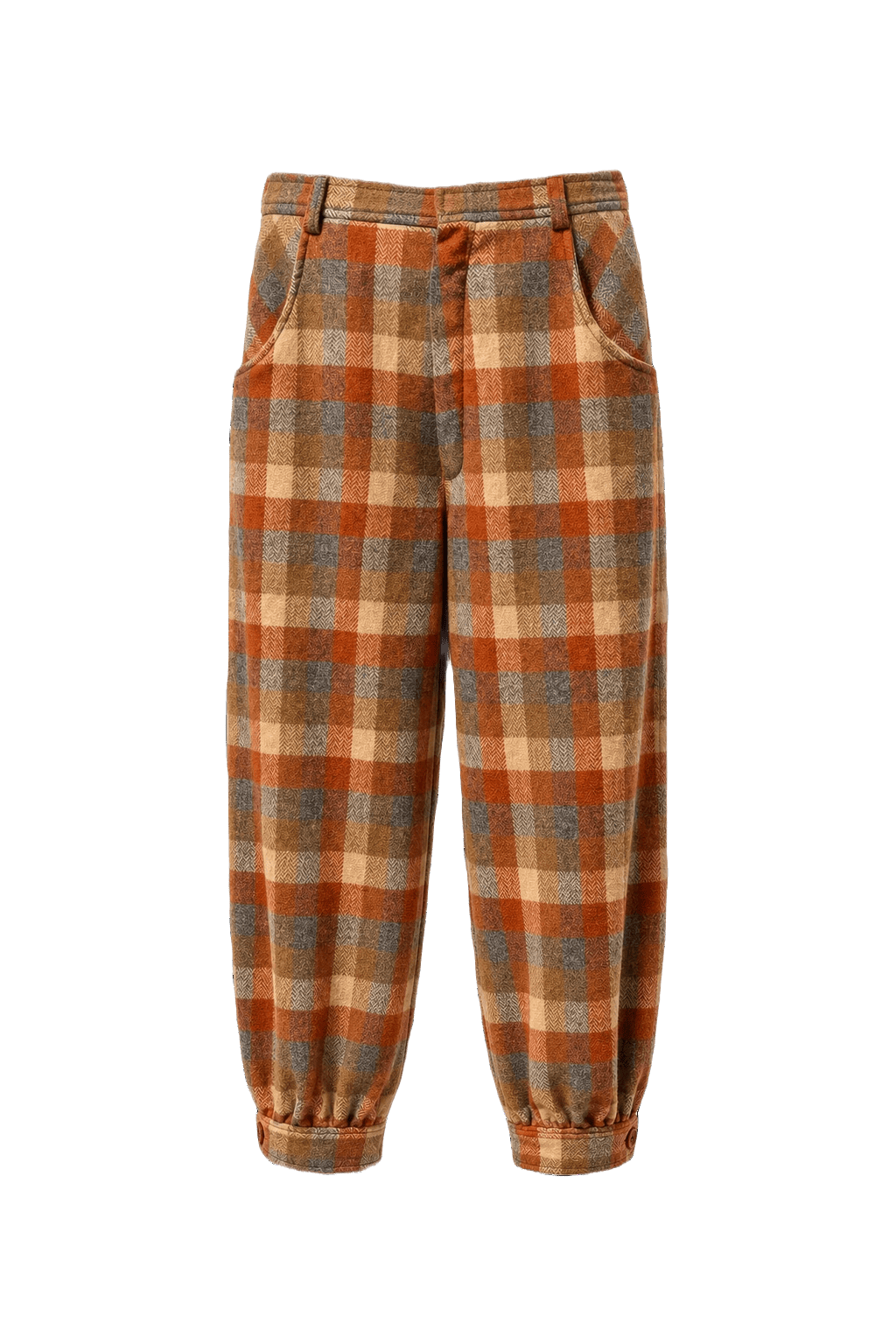 1960s Orange Wool Blend Pants - Front View