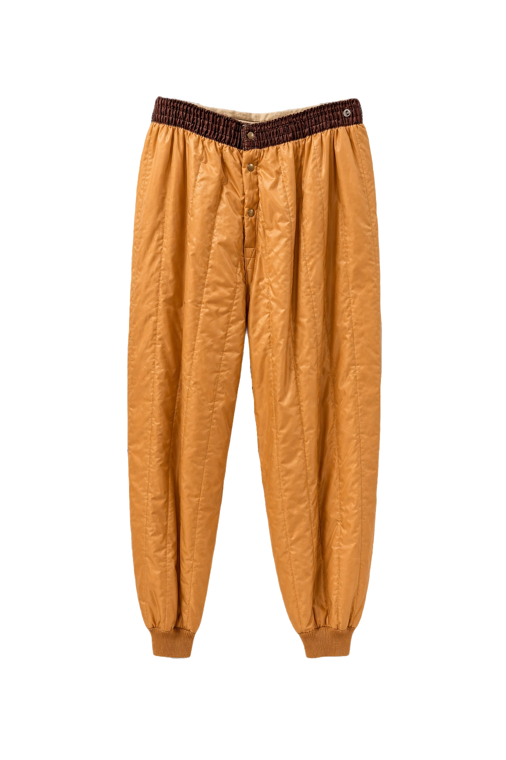 1950s Mustard Yellow Nylon Pants - Front View