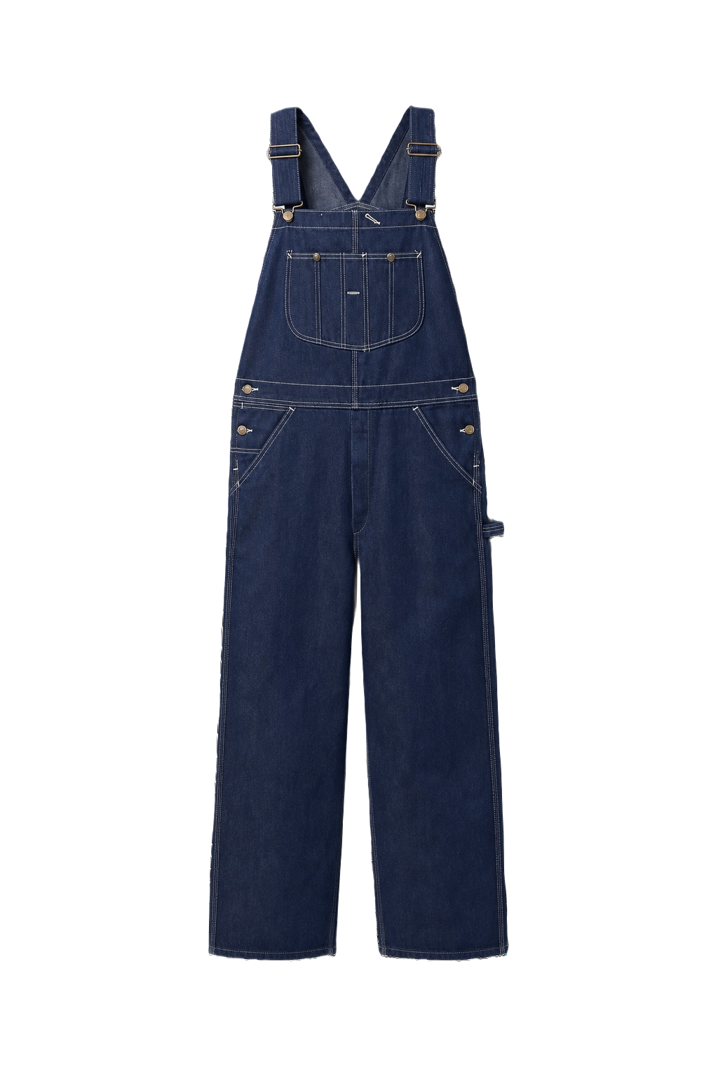 1980s Dark Blue Denim Jumpsuit - Front View