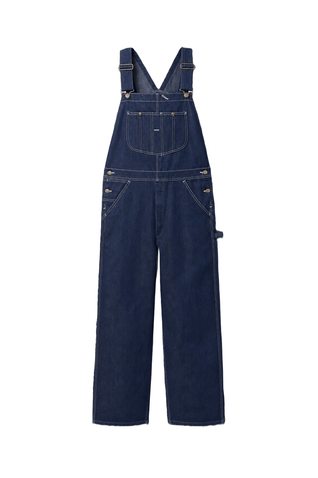 1980s Dark Blue Denim Jumpsuit - Front View