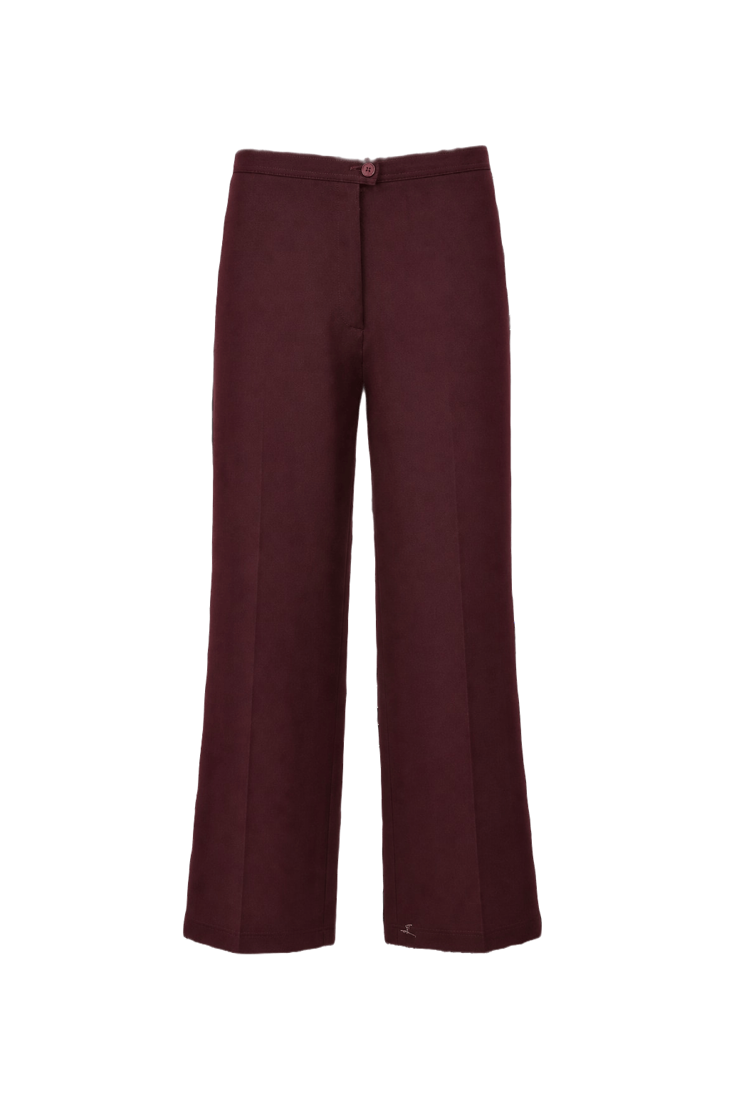 1970s Deep Burgundy Wool Trousers - Front View