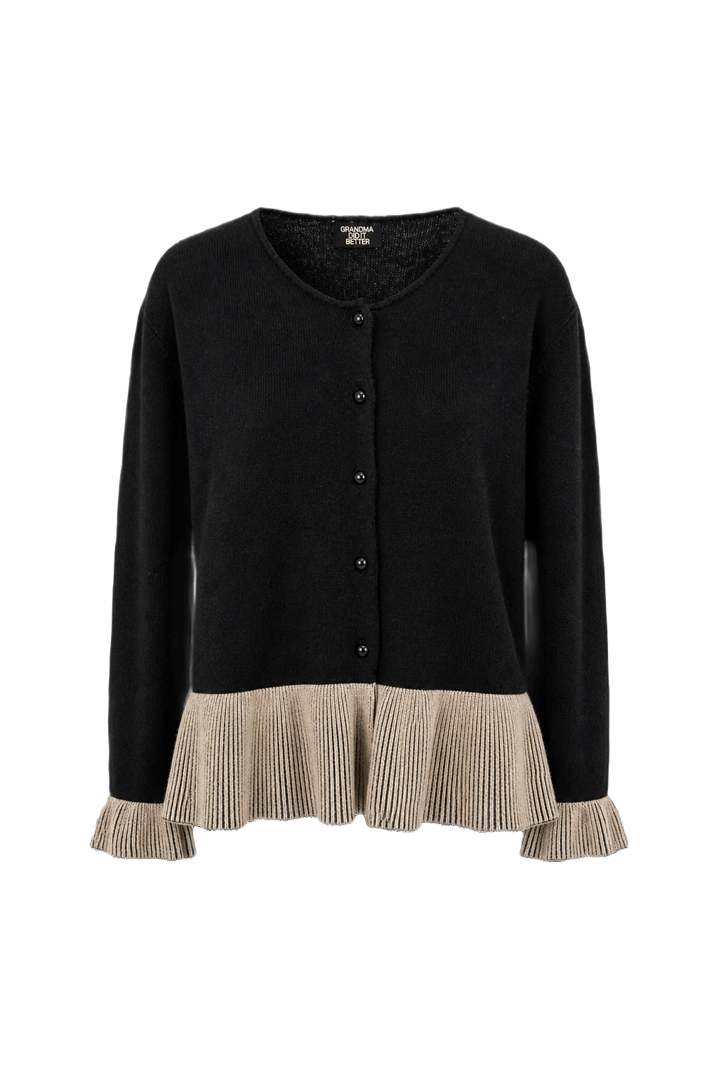 1990s Black Wool Blend Cardigan - Front View