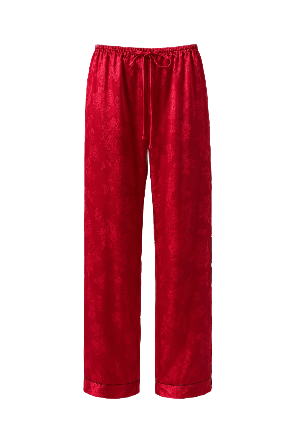 1990s Red Satin Pants - Front View