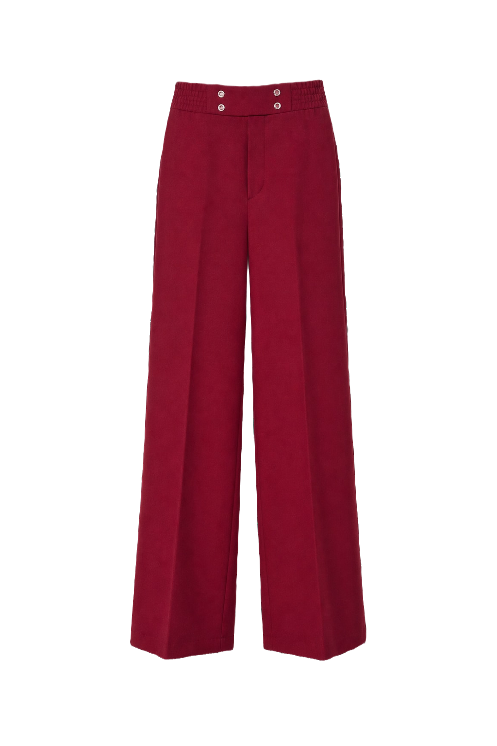 1970s Burgundy Polyester Pants - Front View