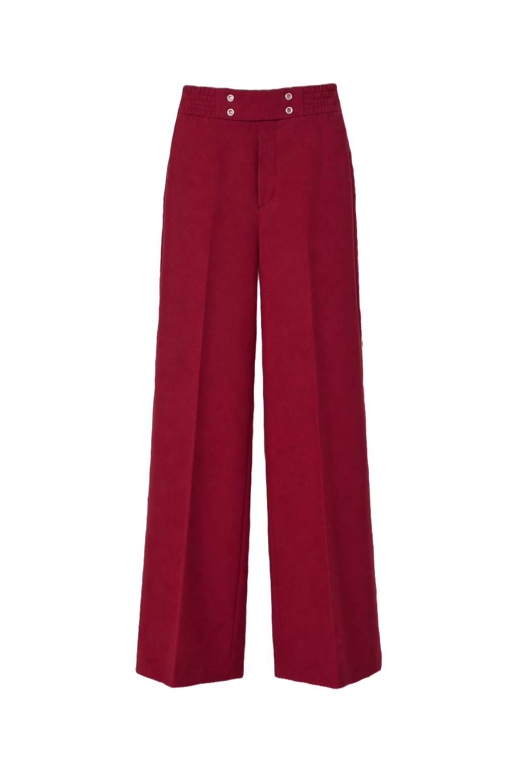 1970s Burgundy Polyester Pants - Front View