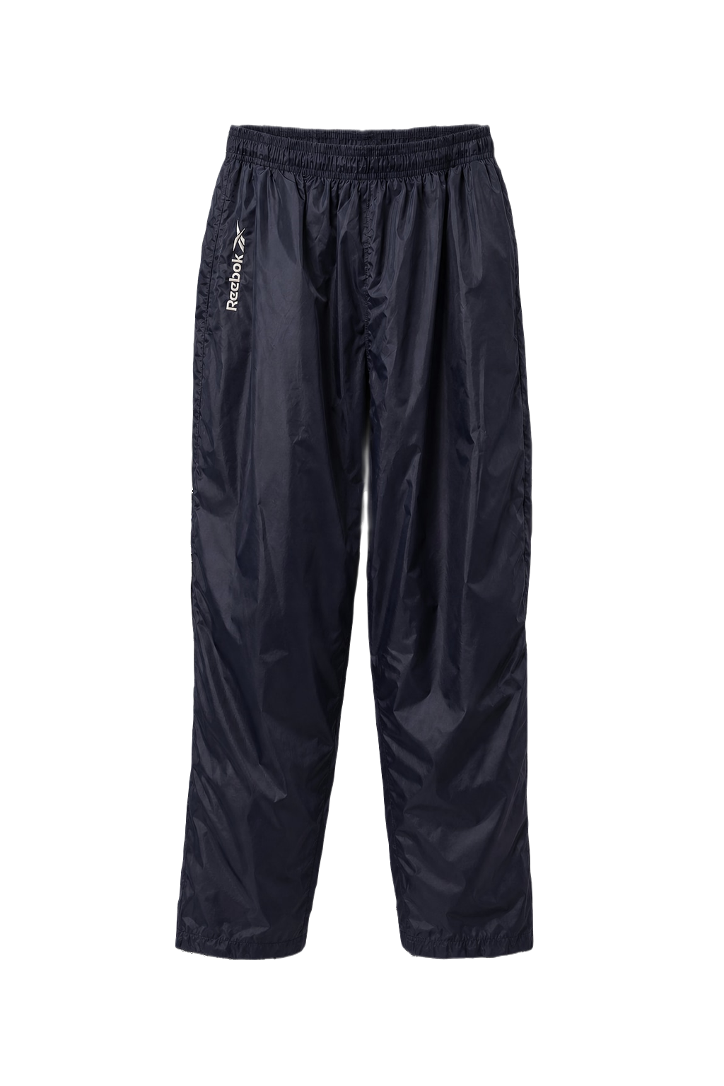 1990s Navy Blue Nylon Pants - Front View