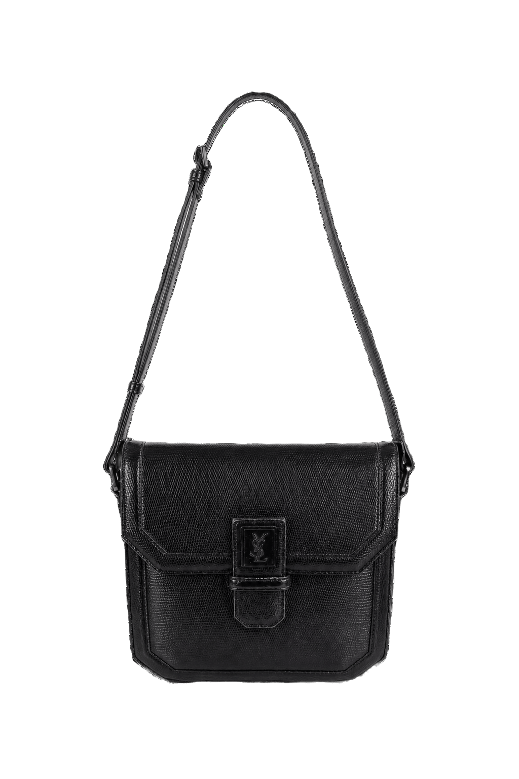 1980s Black Leather Bag - Front View