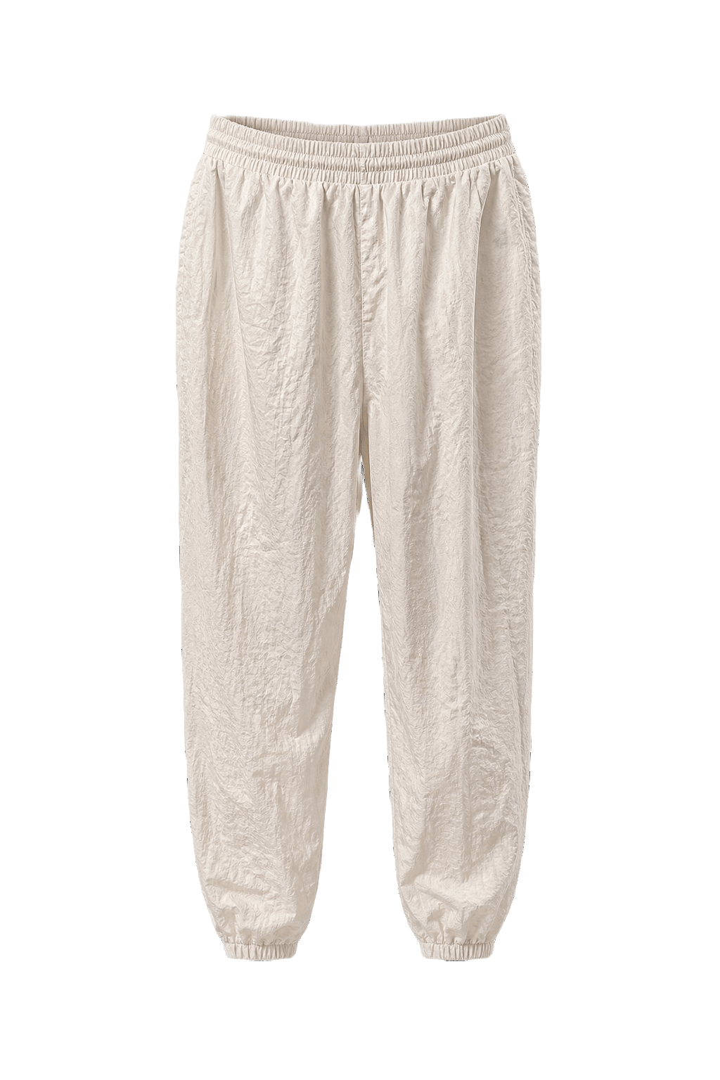 1980s White Cotton Blend Pants - Front View