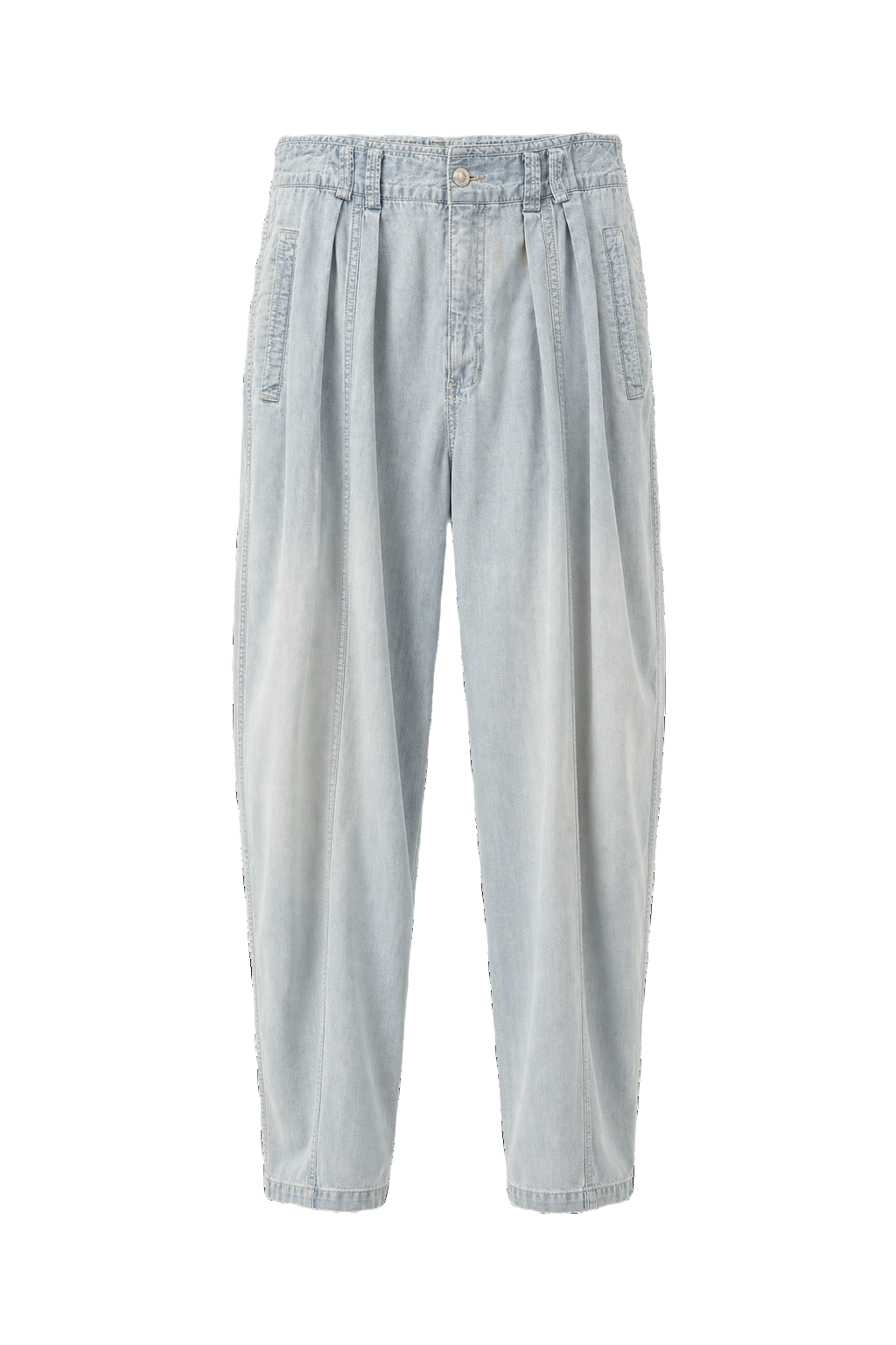 1980s Light Blue Cotton Trousers - Front View