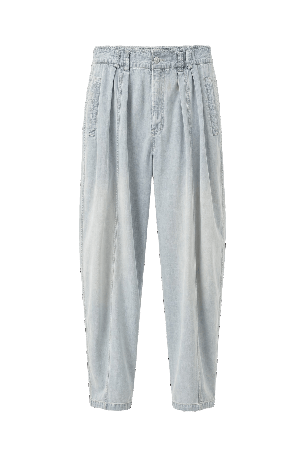 1980s Light Blue Cotton Trousers - Front View