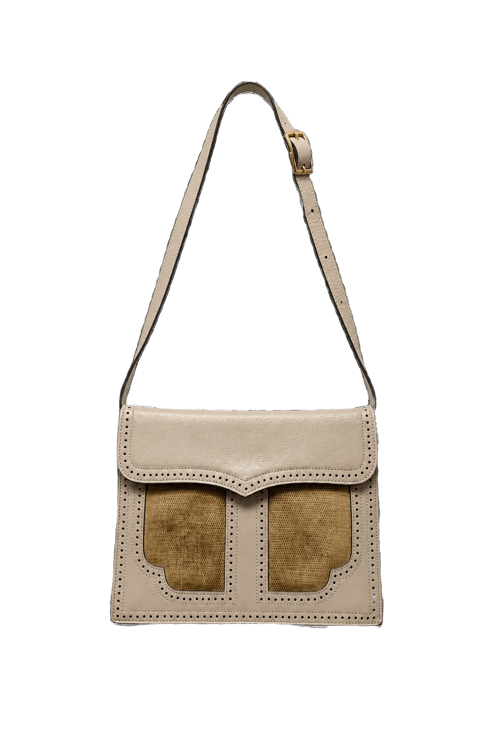 1970s Beige Lizard Skin Bag - Front View
