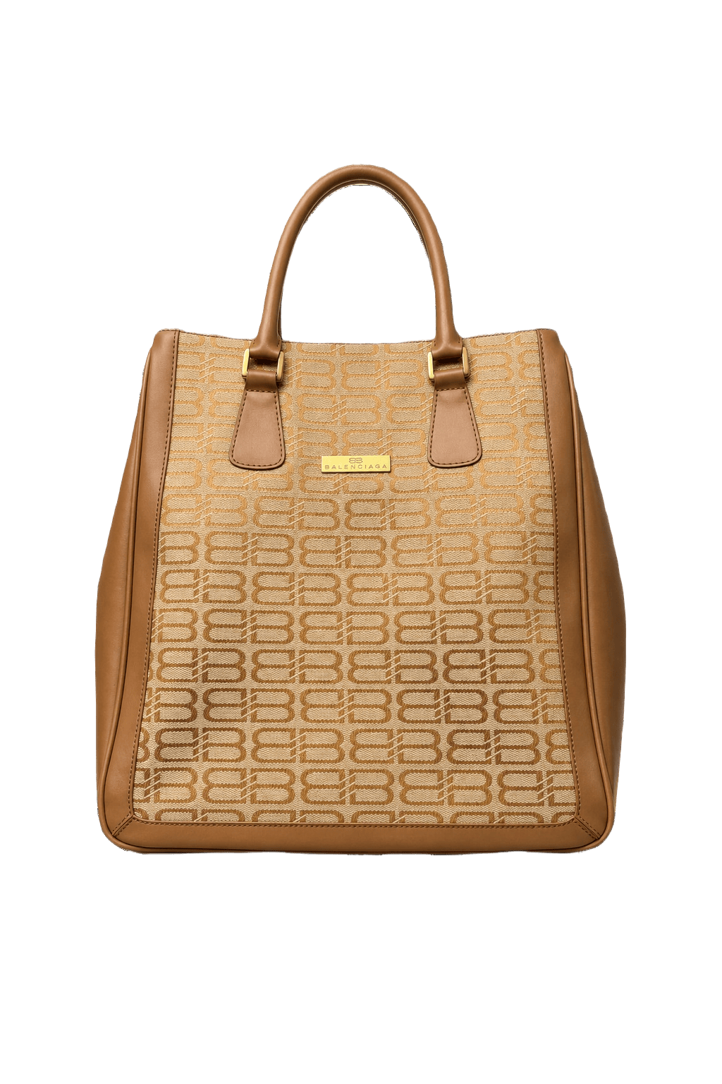 1970s Tan Leather Bag - Front View