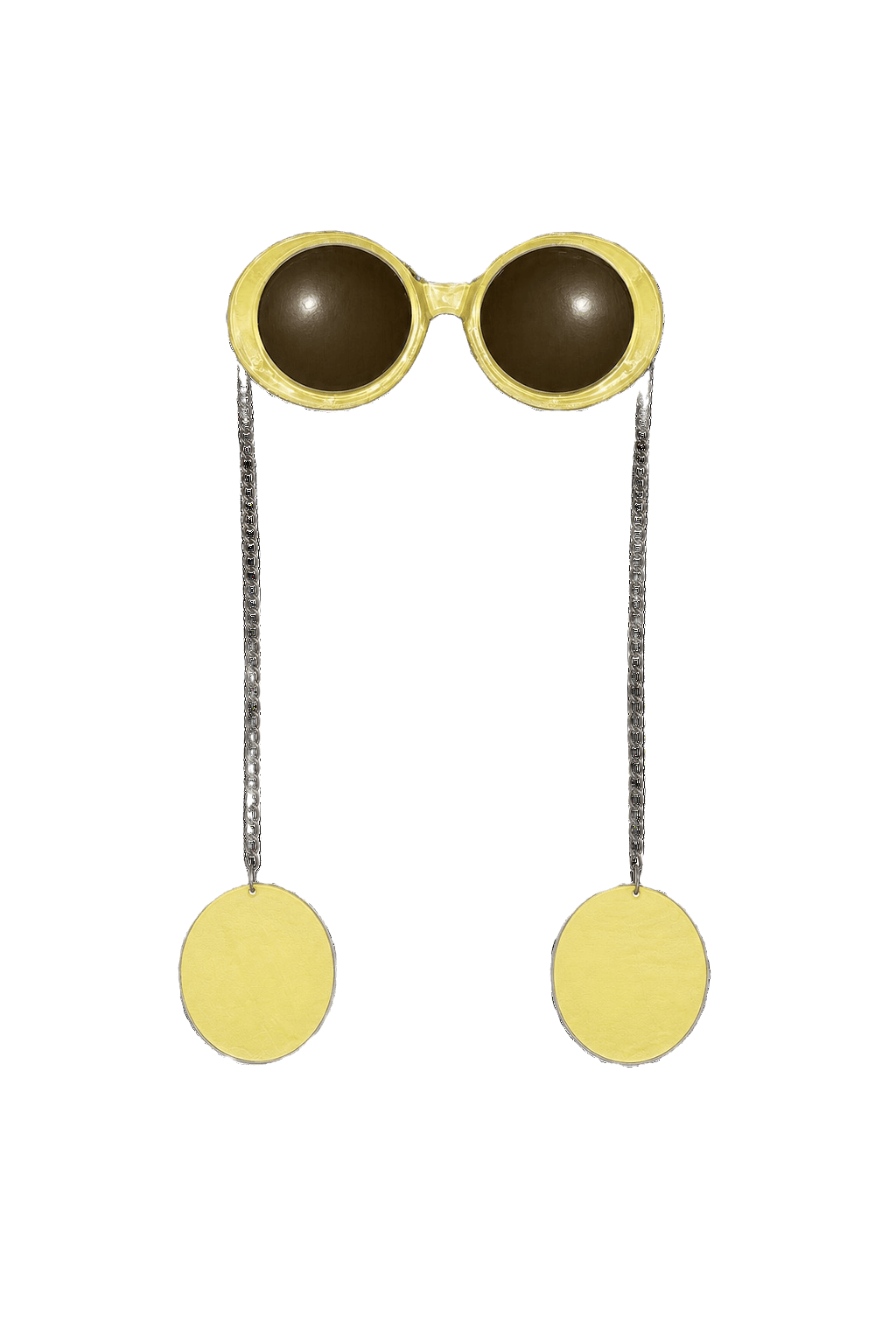 1960s Yellow Plastic Sunglasses - Front View