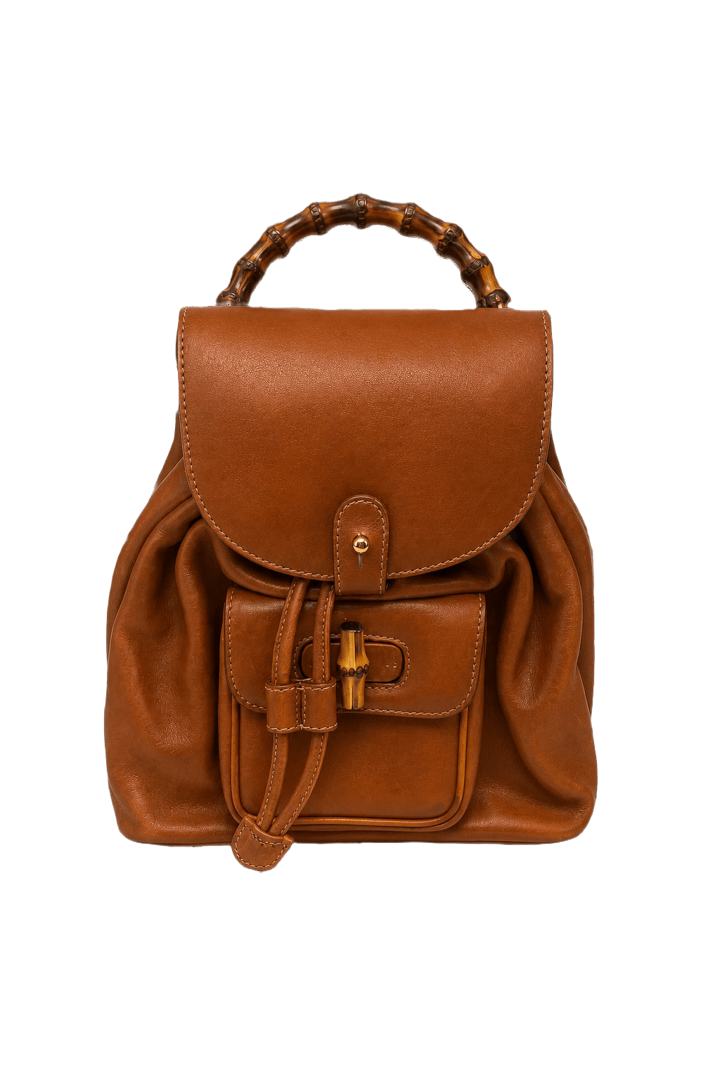 1990s Tan Leather Bag - Front View