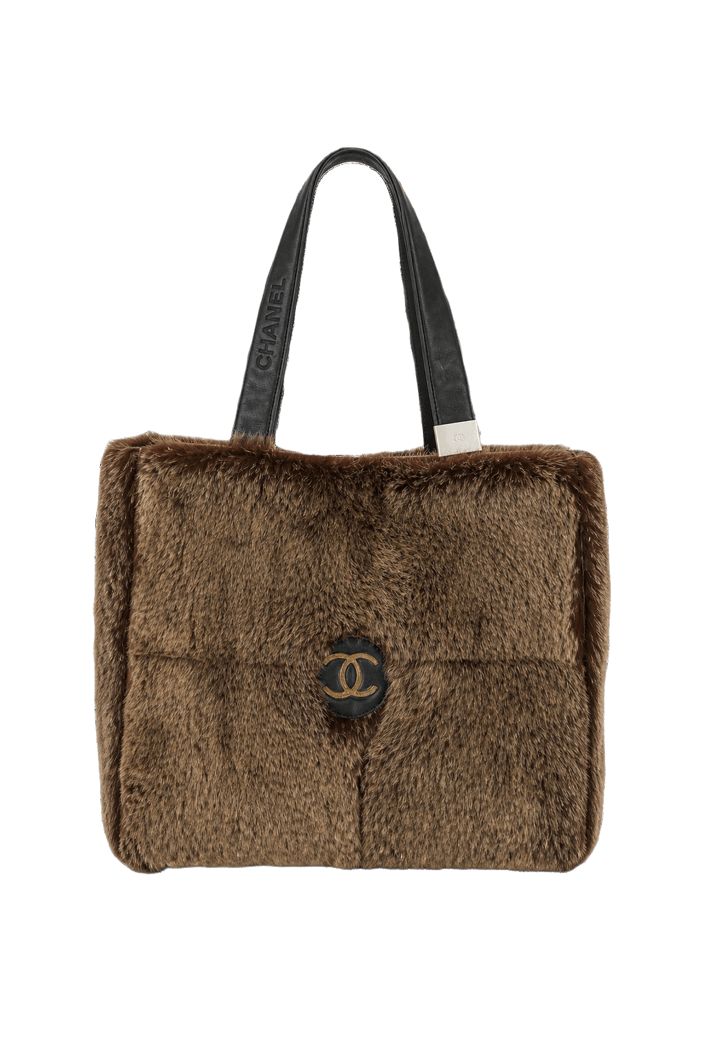 1990s Brown Fur Chanel Bag - Front View