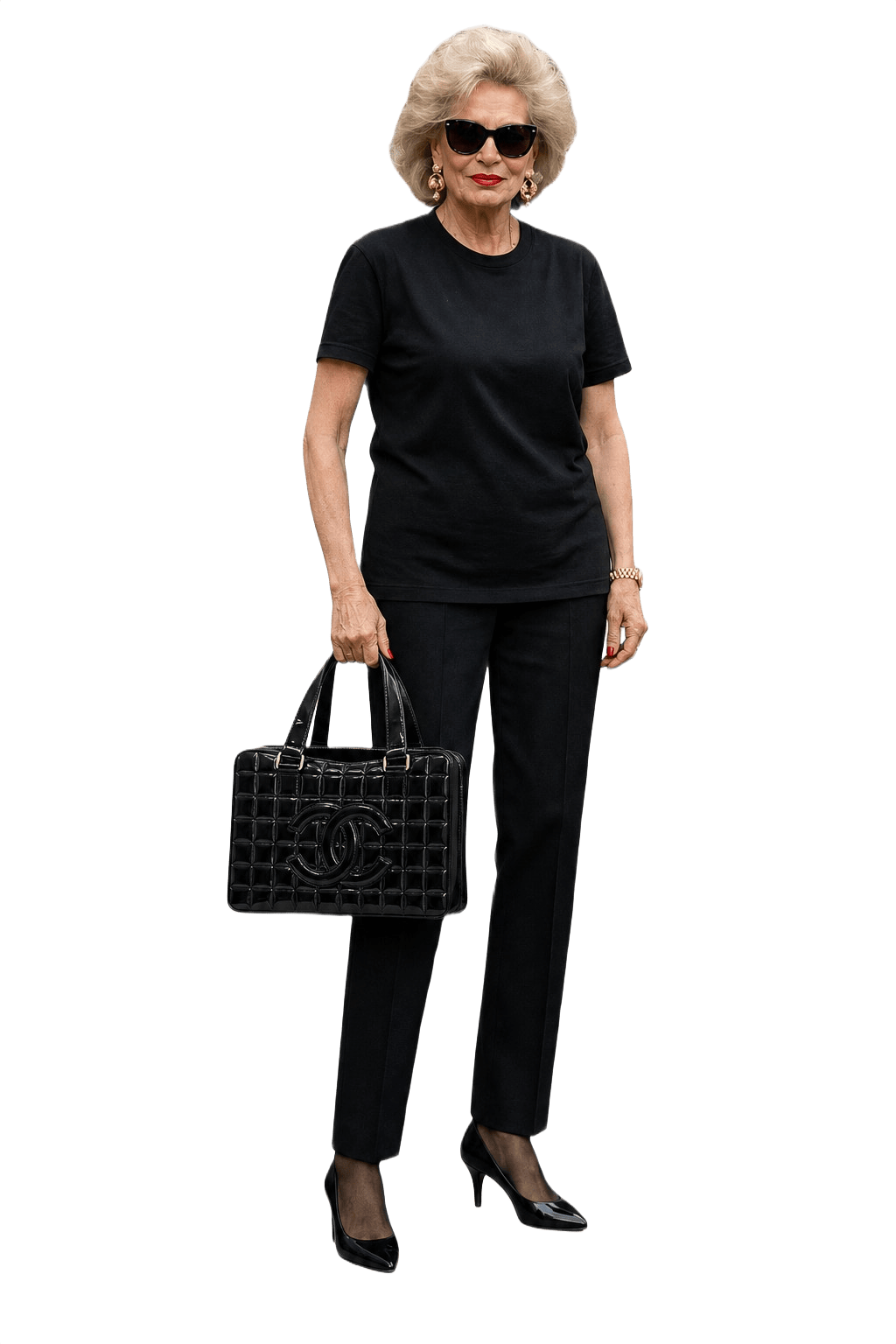 1980s Black Patent Leather Bag - Model