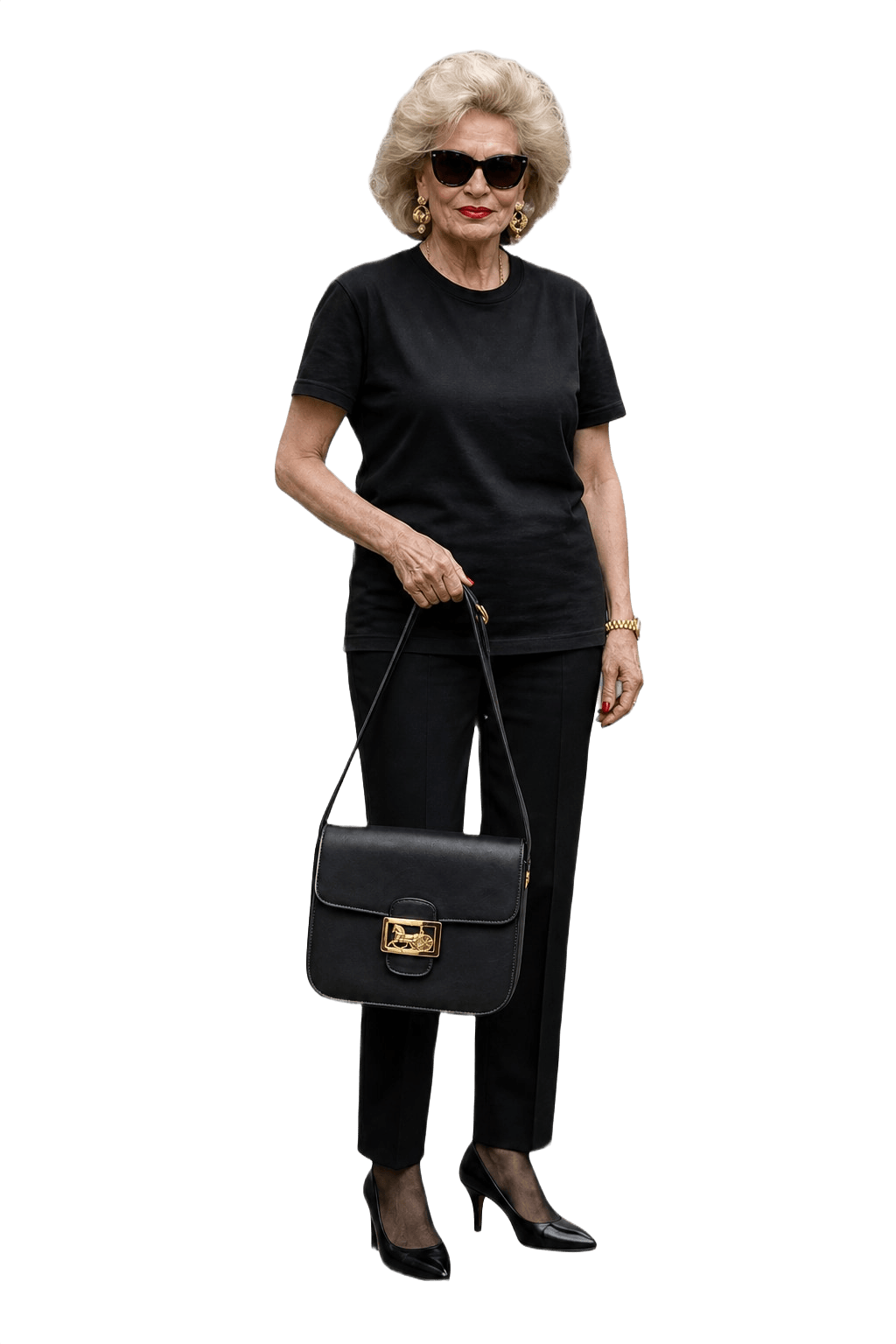 1980s Black Leather Handbag - Model