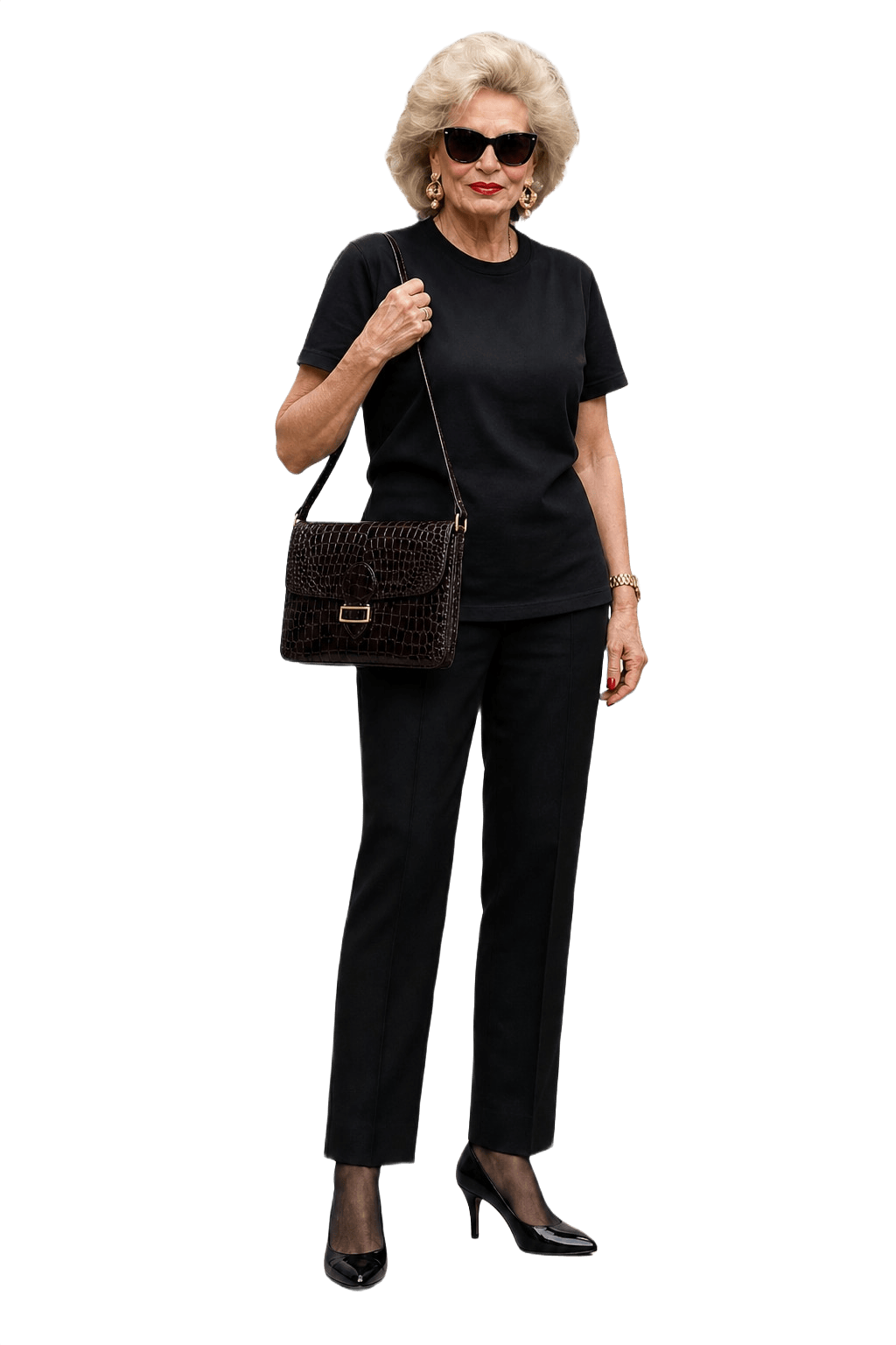 1980s Dark Brown Leather Handbag - Model