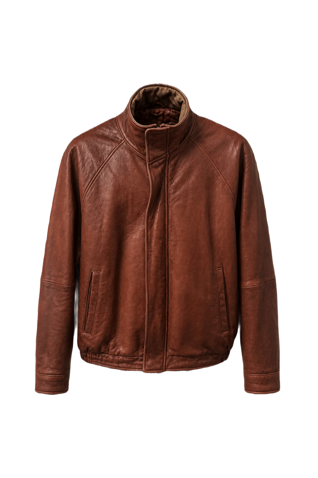 1980s Brown Leather Jacket - Front View