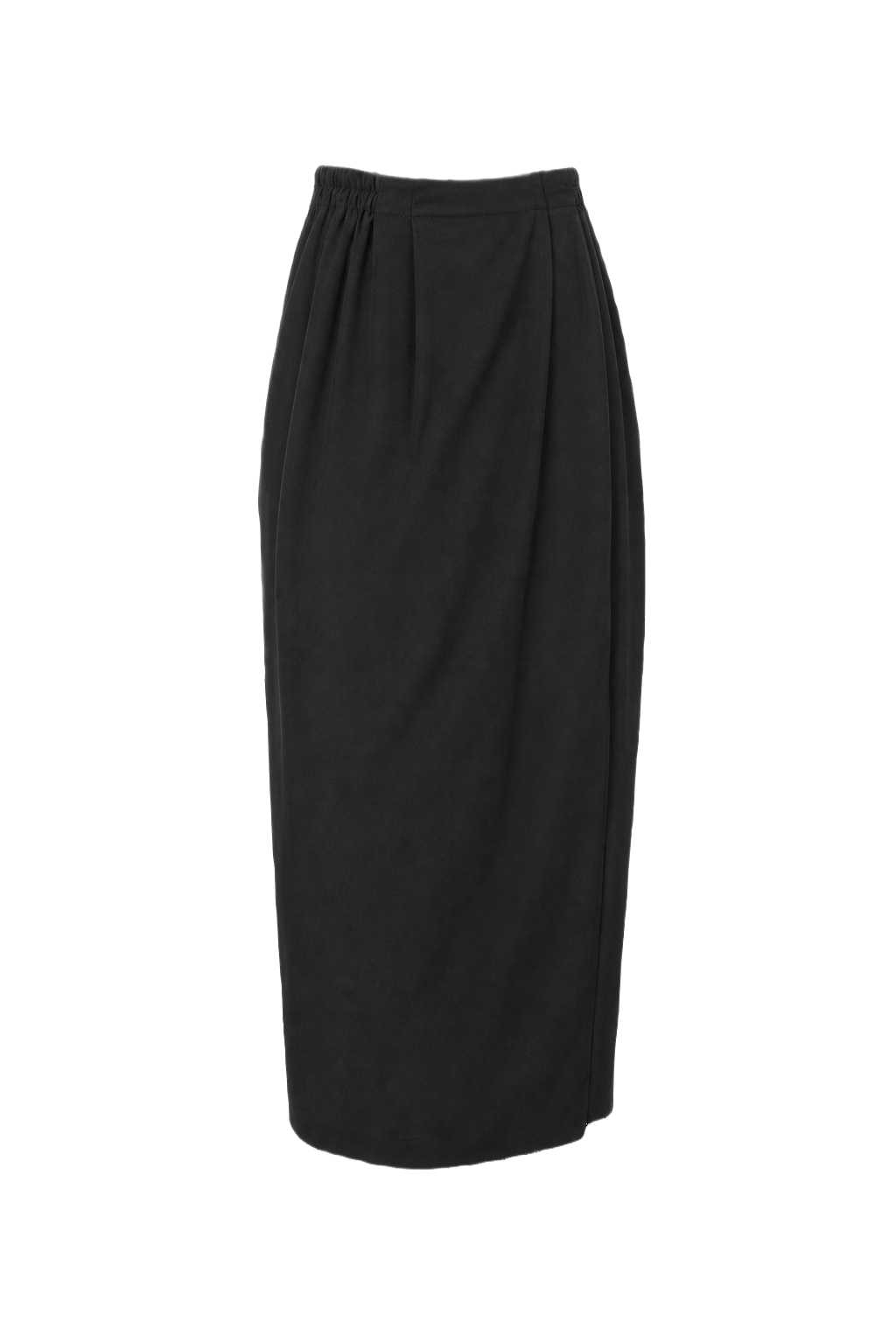 1990s Black Wool Blend Skirt - Front View