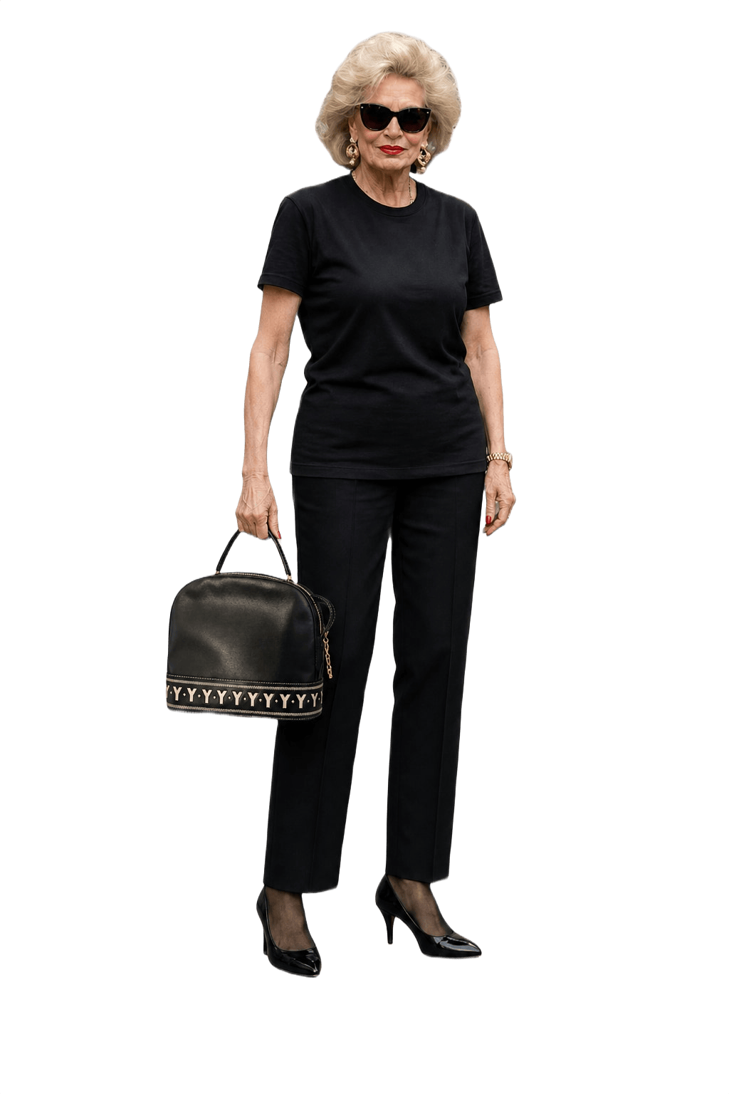 1980s Black Leather Bag - Model