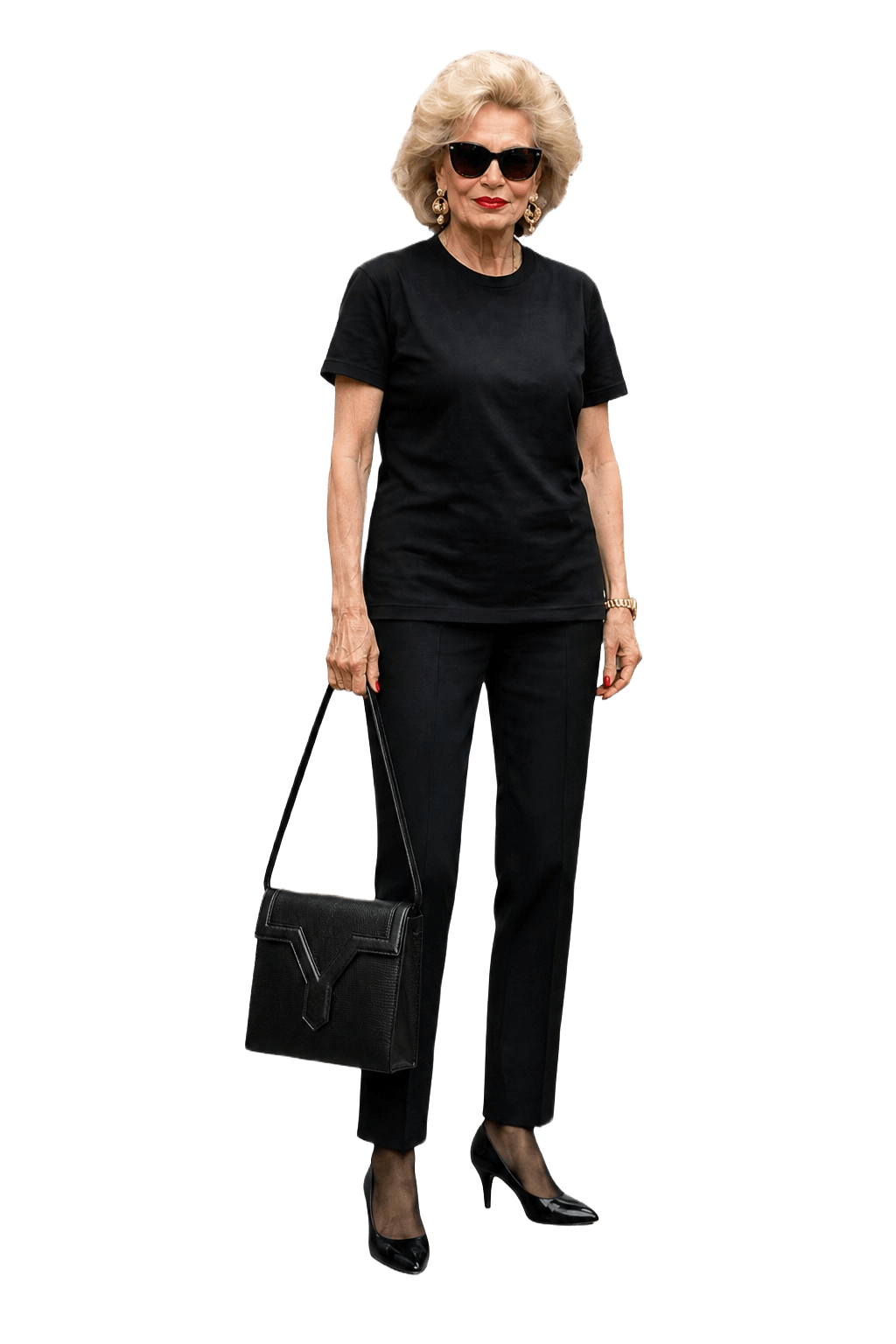 1980s Black Leather Bag - Model