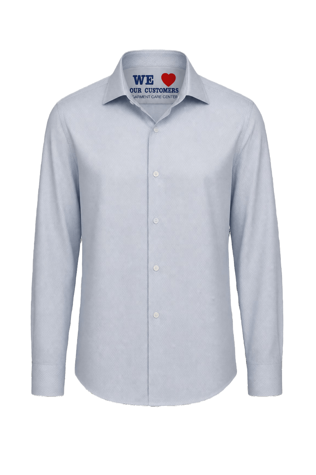1980s Light Blue Cotton Blend Shirt - Front View